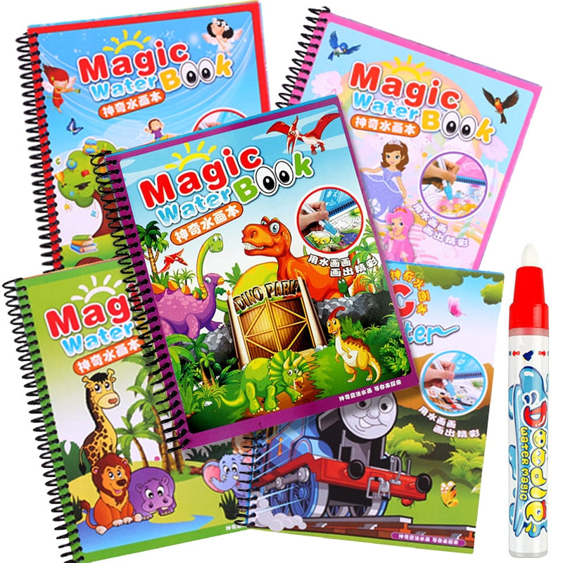 New hot 1pcs  Magic Water Book Send By Random Coloring Books For Children Adult Relieve Stress Kill Time Painting Drawing Book